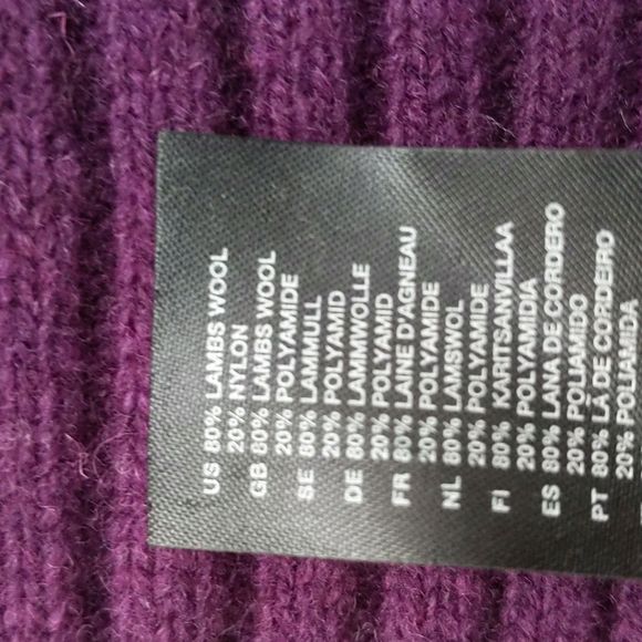 H&M Color block Wool Blend Scarf Purple Blue Yellow Tan Sky Blue - Picture 2 of 3